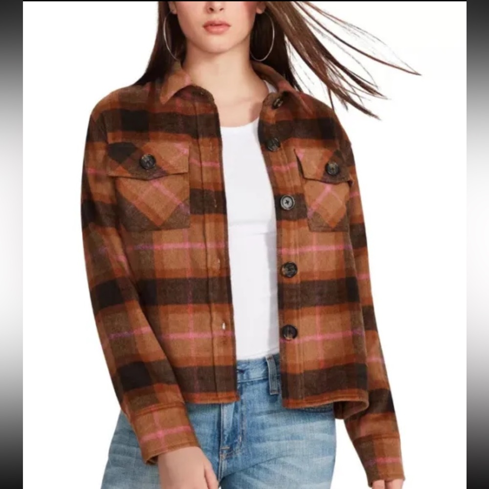 BB Dakota by Steve Madden Boxy Shacket Shirt Button Down Size Large